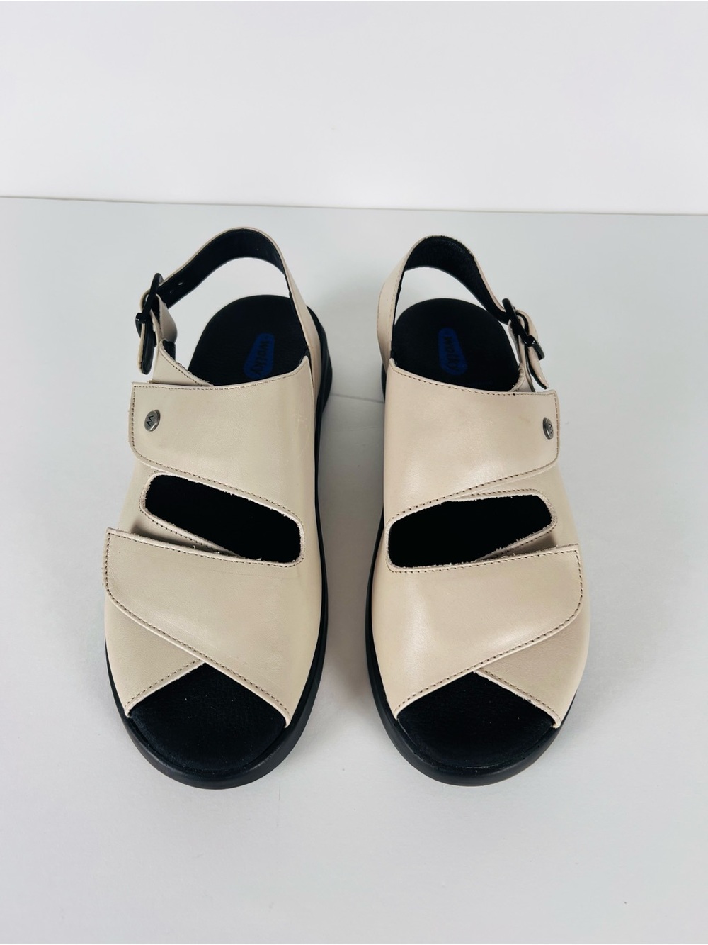 Wolky Nimes Leather Slingback Sandal in Linen Size 8 - Picture 3 of 15